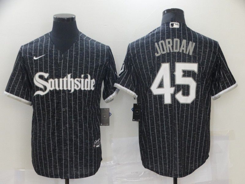 Men Chicago White Sox 45 Jordan City Edition Black Game Nike 2021 MLB Jerseys